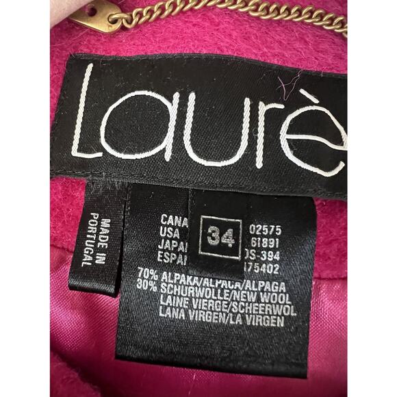 LAUREL By Escada Hot Pink Wool Vintage Swing Coat Fits Like A Large! - Picture 12 of 16